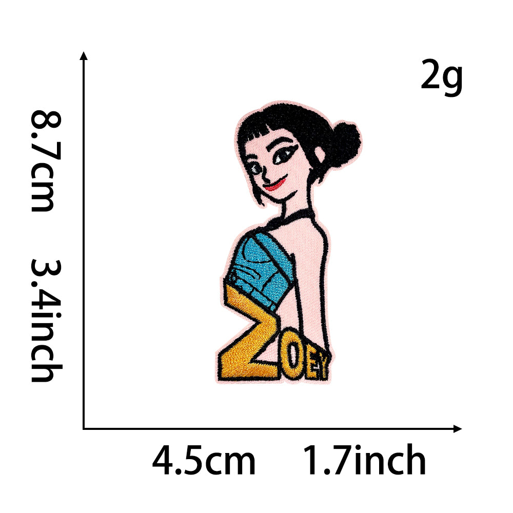 Anime Witch Hunt Girls Embroidery Patch, Dark Gothic Magic Letter Iron On Patches, Aesthetic Cartoon DIY Decorative Sticker for Clothes Backpack Bag