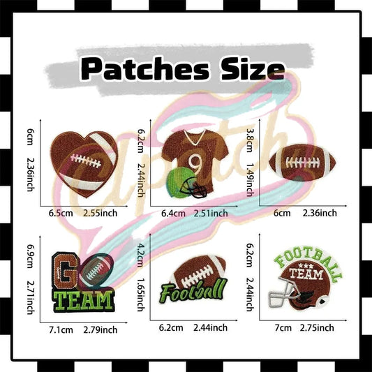 15 pcsSuper bowl football adhesive embroidery patches - Clpatch