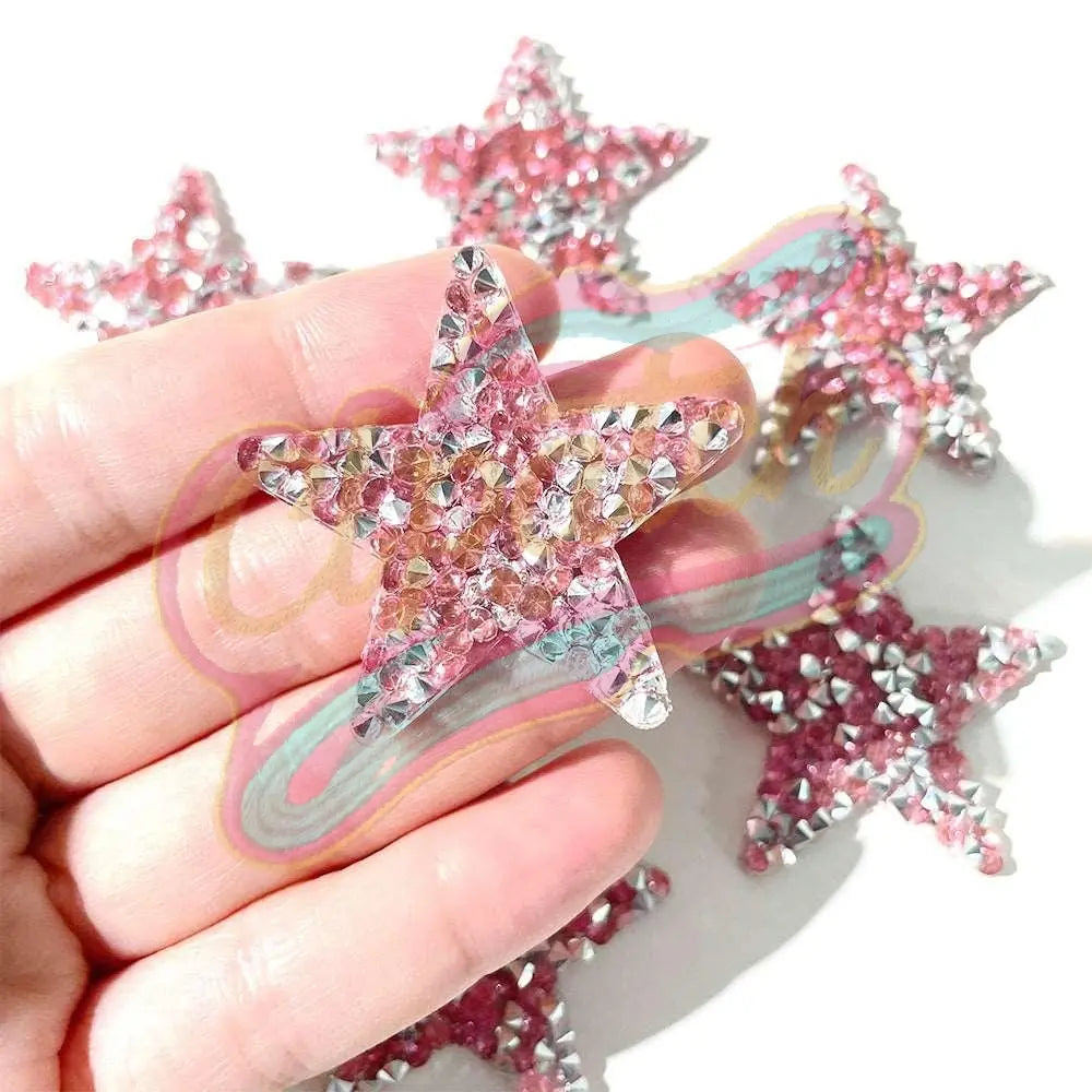 7 pcs Star Rhinestone embroidered iron on patches for clothes-Hat-Bag - Clpatch