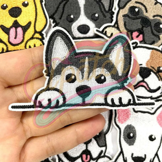 9pcs Cute puppy embroidery patches for clothing- hat -family diy - Clpatch
