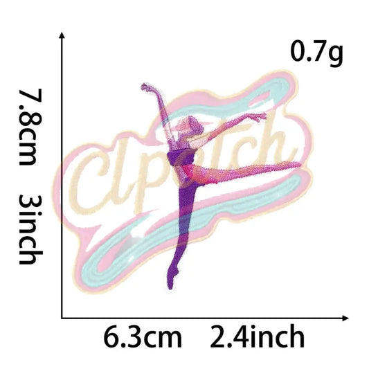 Ballet dancer jumping embroidery patch - Clpatch