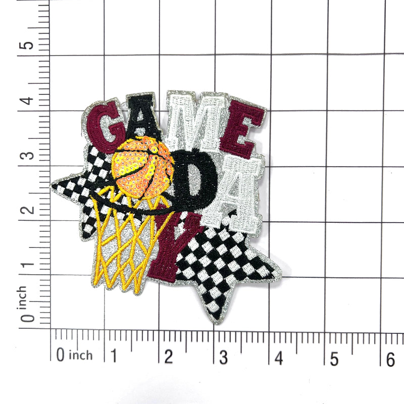 Basketball game day patch for hat embroidered patch Clpatch huge range of embroidery patch