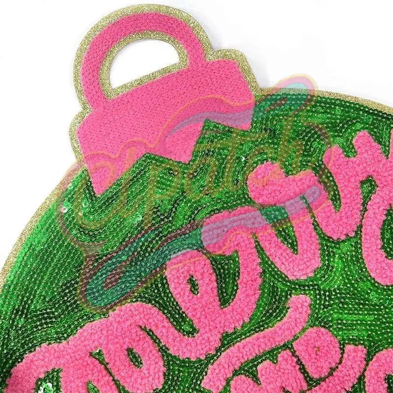 Christmas Merry & bright sequins embroidery patches - Clpatch
