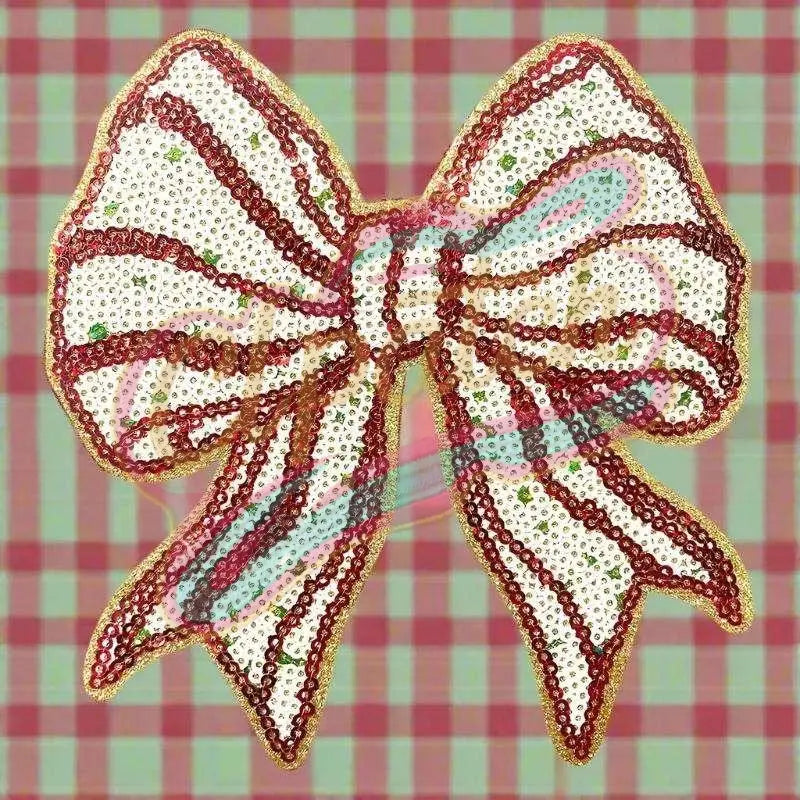 Christmas bow sequins embroidery DIY patches - Clpatch