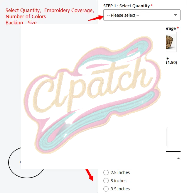 Custom embroidered patch (≥ 101 pcs) - Clpatch