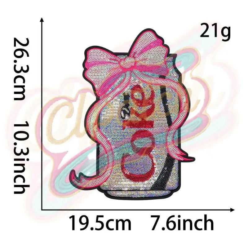 Diet Can of Coke sequin embroidery patches - Clpatch