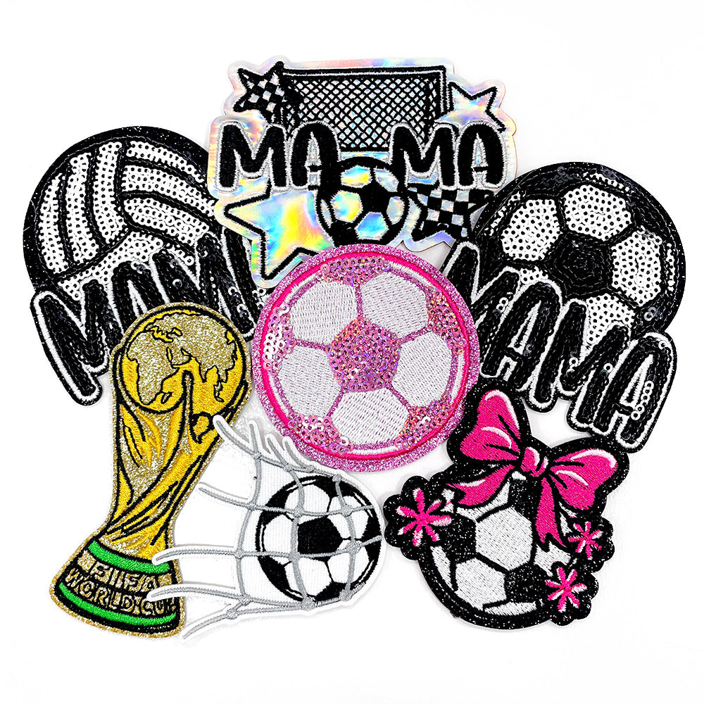 Soccer Sequins Pink Patches gameday cute Patches