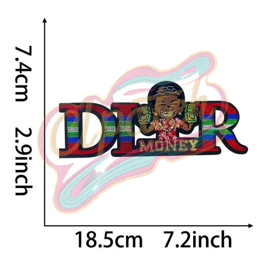 Fun Di*R 3D toothbrush embroidery patch - Clpatch