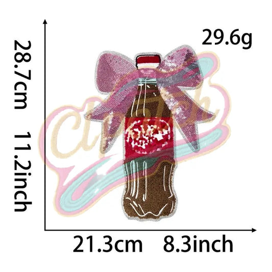 Fun Dr Peppep with bow chenile sequins embroidery patches - Clpatch