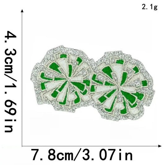 Iron on Embroidered Glitter Edge Macaroon Colors Christmas Fireworks Patch for Hat Hoodies Decoration - Clpatch