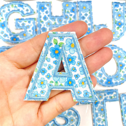 Floral Letter 5cm Patch Sets Easy-to-Use Iron-on Style