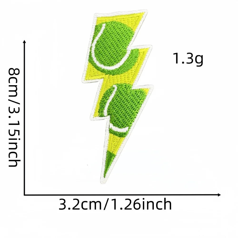 10 pcs Sports Ball Lightning Bolt Patch