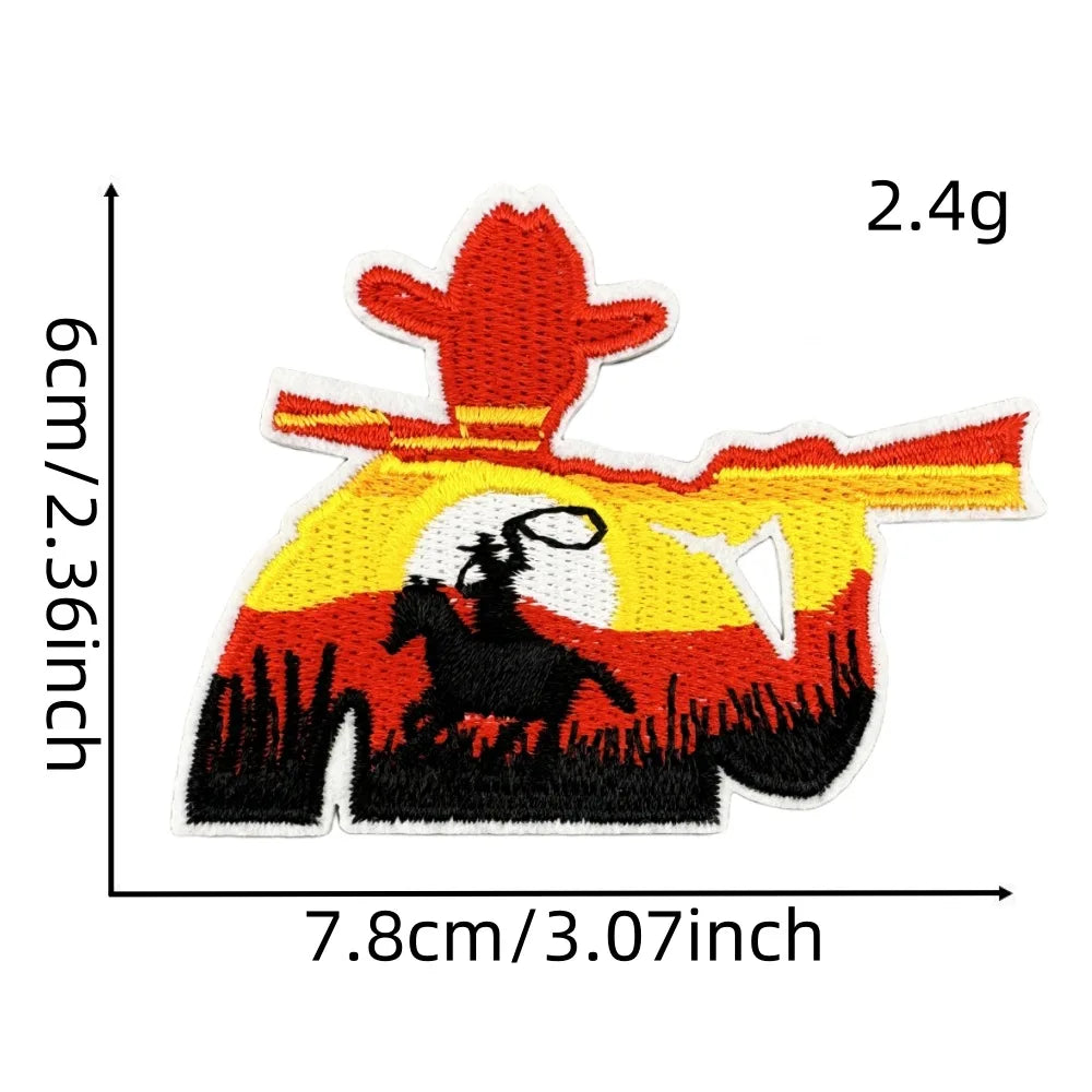 Western Style Iron-On Dolly Logo Design Badges Fabric Tucker Hat Clothing