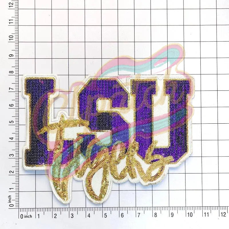 LSU tigers sequins embroidery patch - Clpatch