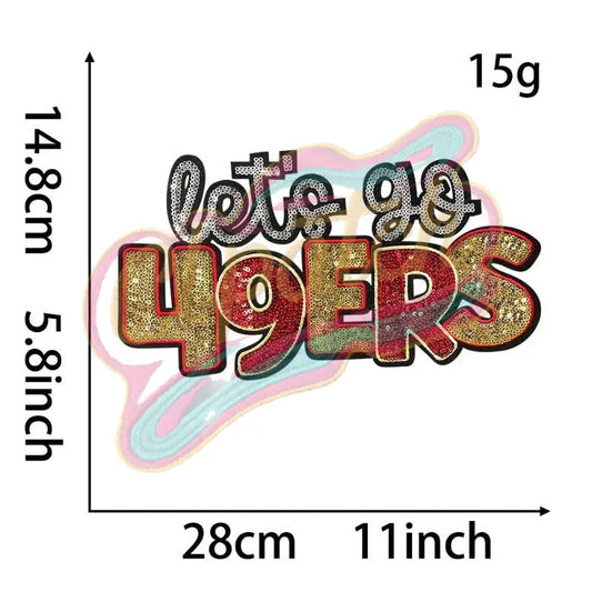 Large 49ERS Embroidery adhesive patch - Clpatch