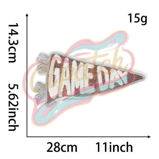 Large Game Day Sequin multicolor adhesive patch - Clpatch