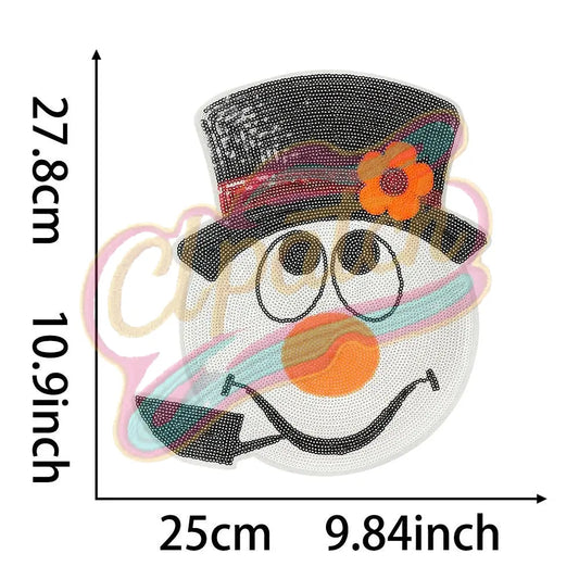 Large Snowman bead in winter adhesive patches - Clpatch