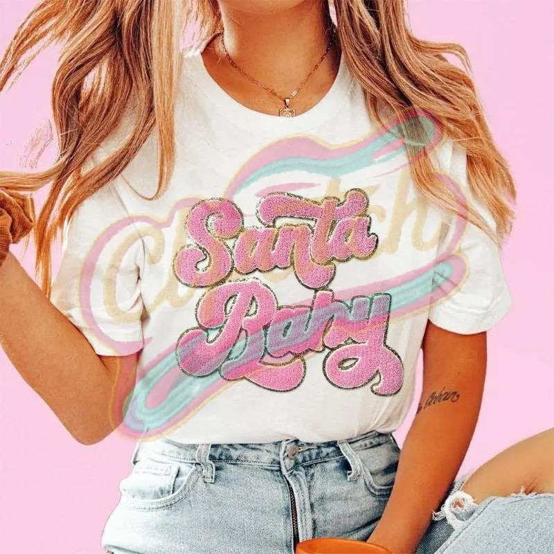 Large Stanta Baby with gold broder chenille embroidery patches - Clpatch