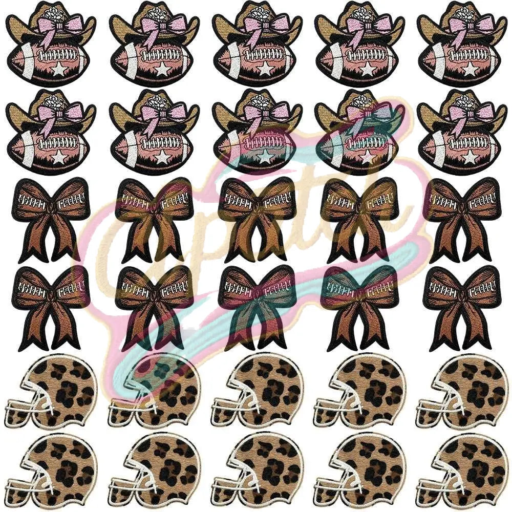 Leopard print, western cowboy style football cloth patch,hat patch - Clpatch