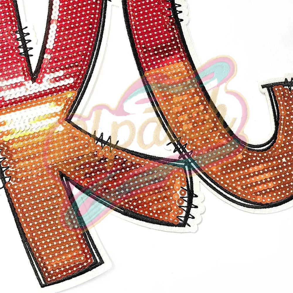 Letters KC Kansas City Patch Set Missouri Embroidered Football adhesive patches Iron On - Clpatch