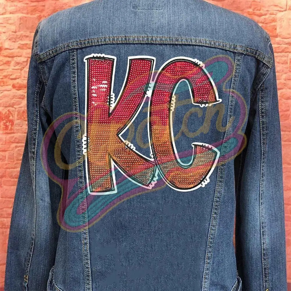 Letters KC Kansas City Patch Set Missouri Embroidered Football adhesive patches Iron On - Clpatch