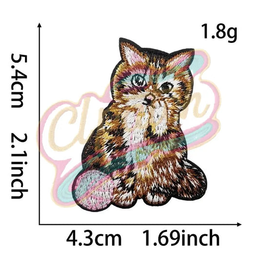 Lovely Cat is playing with wool a piece of embroidery patch - Clpatch