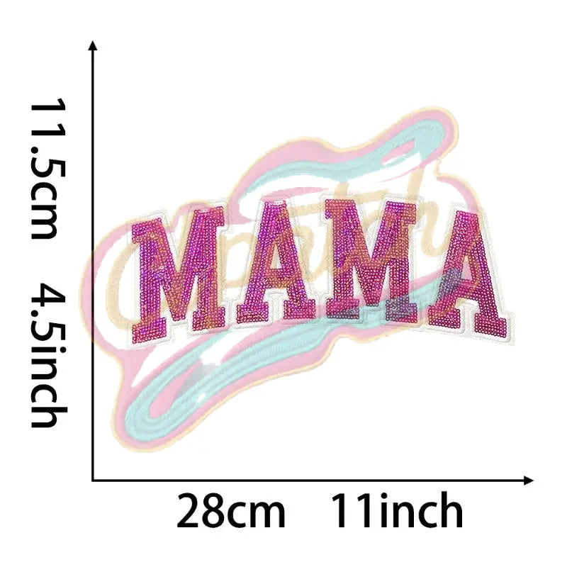 MAMA sequins embroidery patch - Clpatch