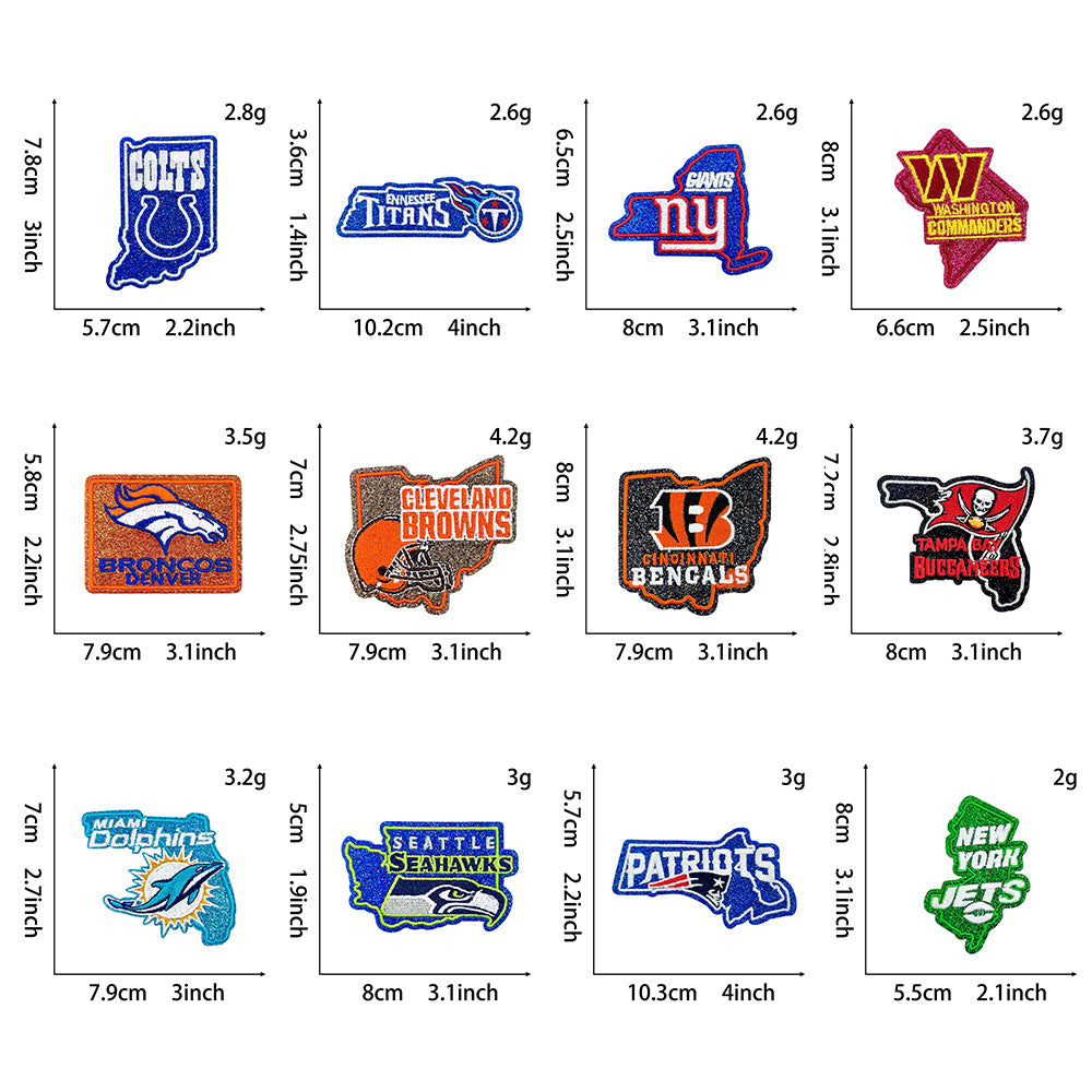 NFL Sport Colorado Broncos Glitter Logo Patch