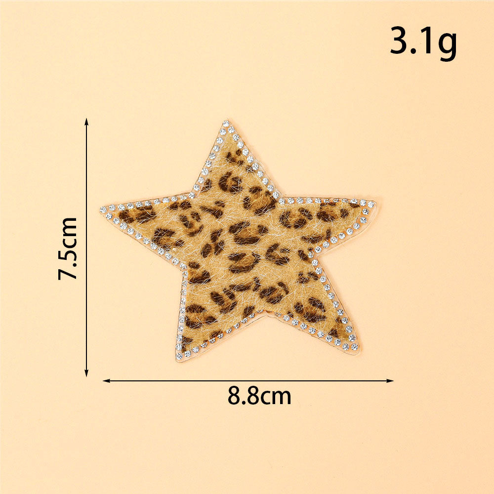 Rhinestone leopard patch