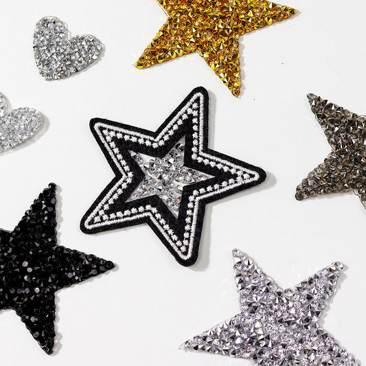 Hot melt hot diamond fashion cloth patch sticker star iron on patch