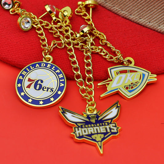 Metal Basketball Chain Hat Pins