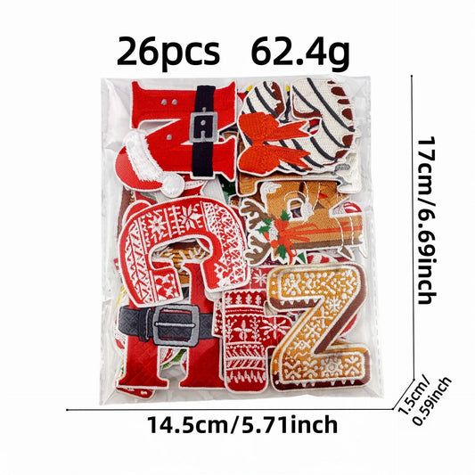 Christmas new 26 English letters patch