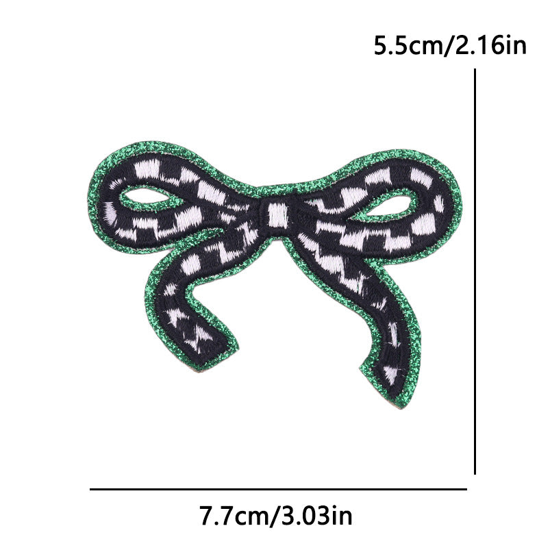 New Bow Glitter Embroidery Cloth Sticker Hot Sale Punk Skull Finger Horseshoe Patch