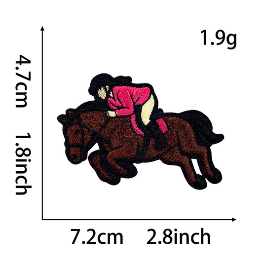 retro cultural symbol, horseshoe rose Kentucky Derby patch