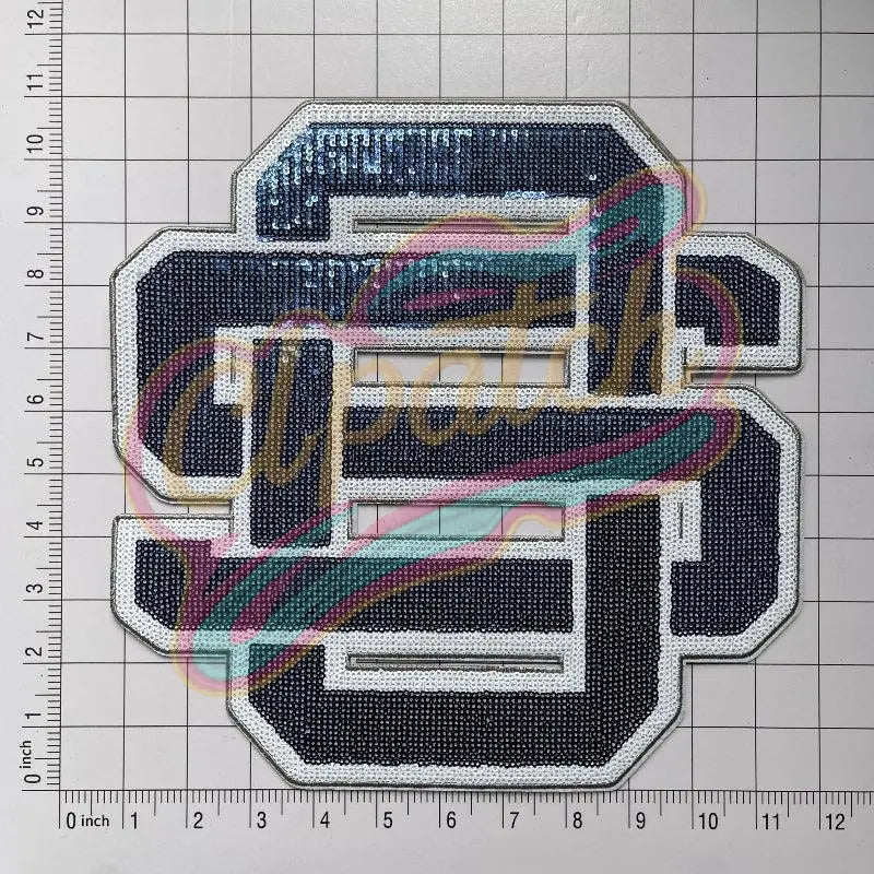 Ocean Springs High School sequins embroidered patch with adhesive - Clpatch