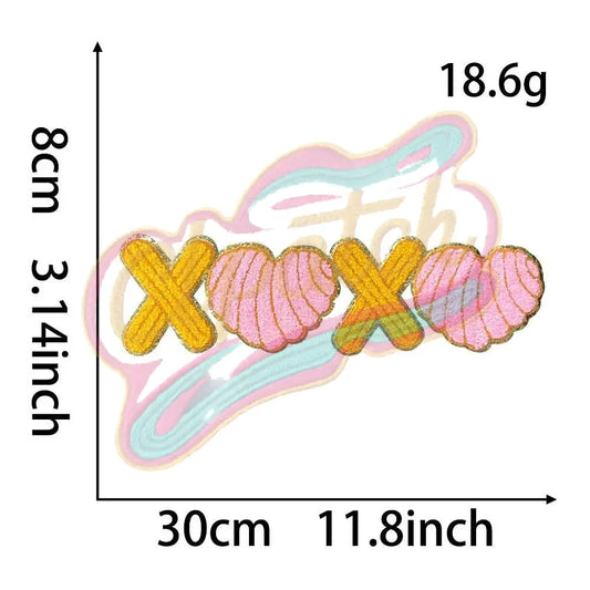 Ocean shell xoxo Valentine's Daychenille embroidery patches - Clpatch