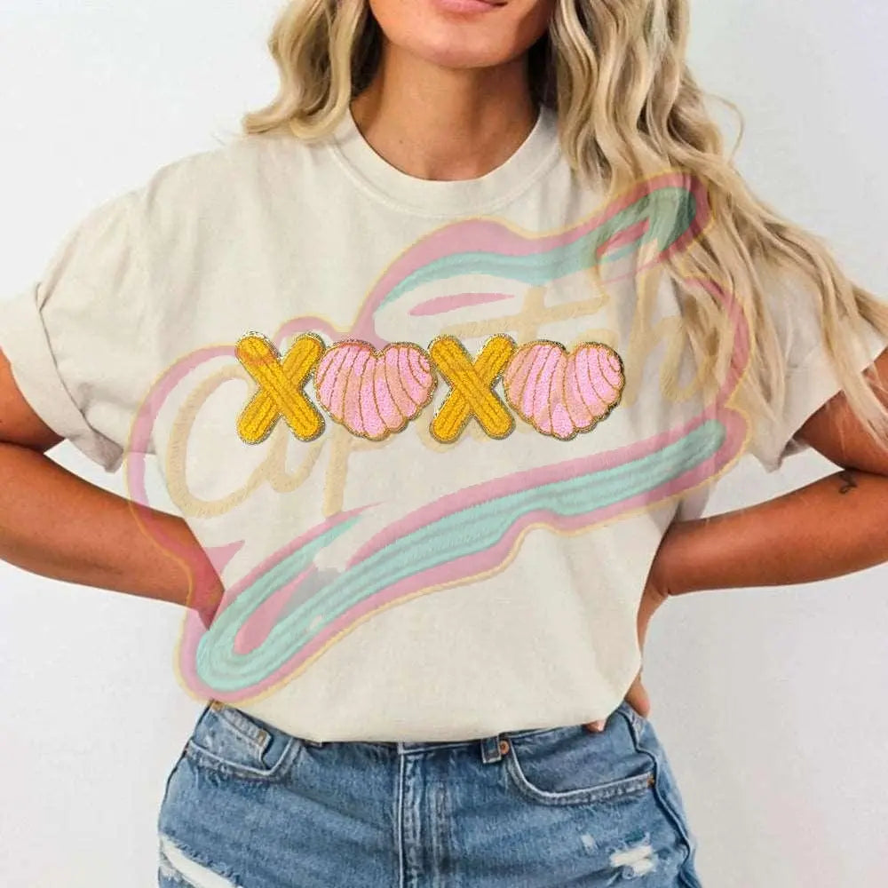 Ocean shell xoxo Valentine's Daychenille embroidery patches - Clpatch
