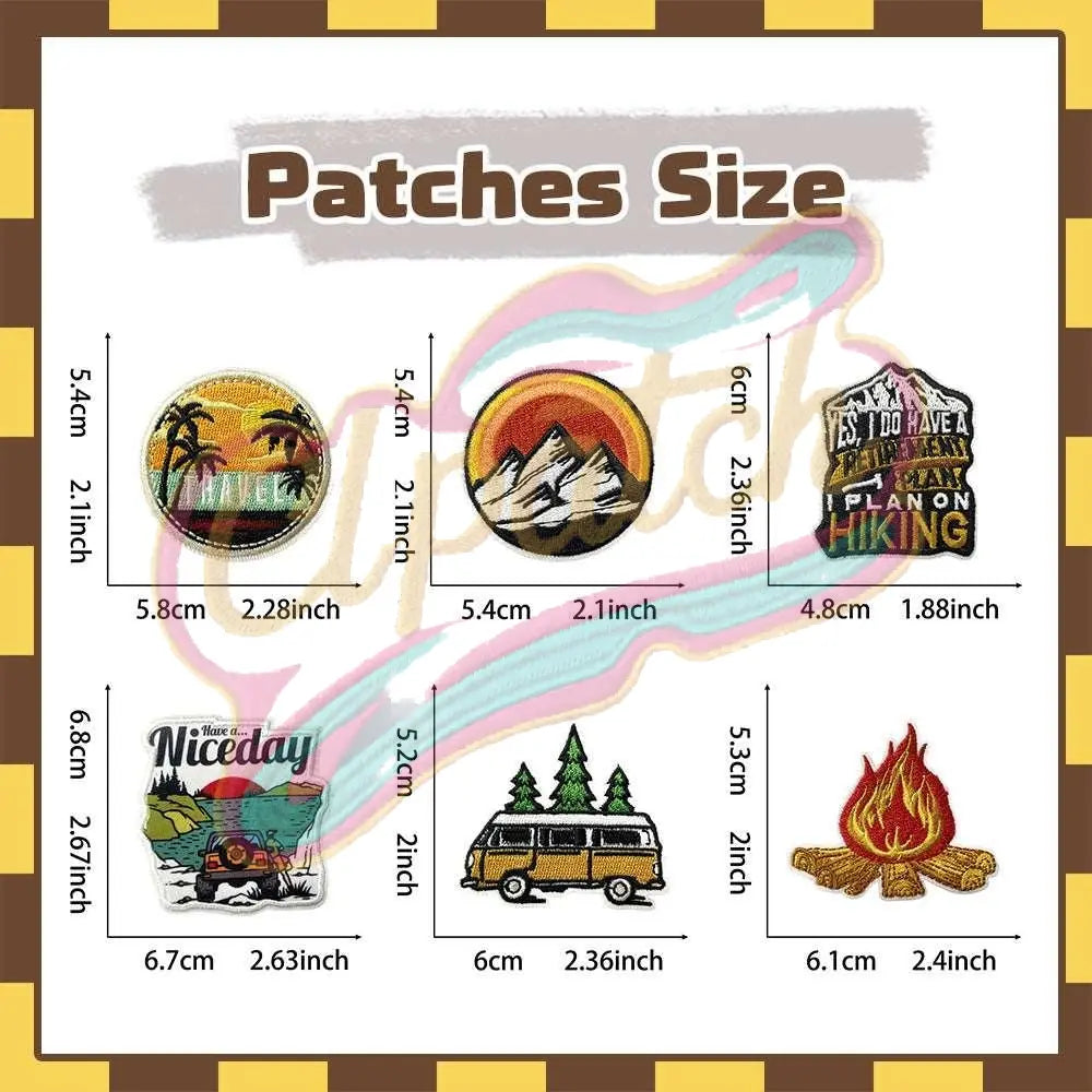 Outdoor Camping Embroidered Iron On Patches,Vintage Retro Patches,Mountain Camping Adventure Patch for bag,DIY,Jeans,Clothing - Clpatch