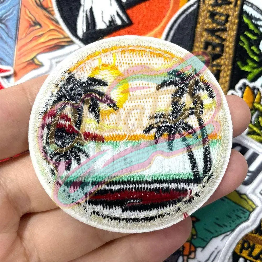 Outdoor Camping Embroidered Iron On Patches,Vintage Retro Patches,Mountain Camping Adventure Patch for bag,DIY,Jeans,Clothing - Clpatch