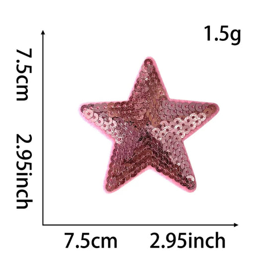 Pink Star Sequin Embroidered Patch Clpatch huge range of embroidery patch