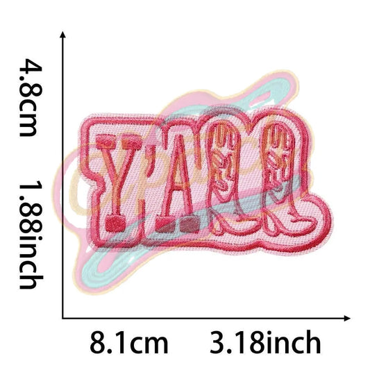 Pink Y’all Embroidered Patch - Clpatch