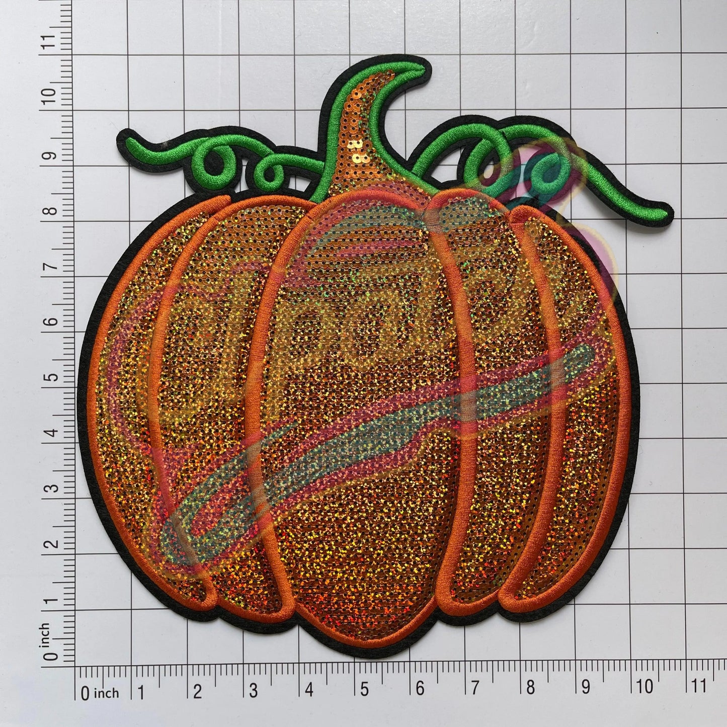 Pumpkin sequin embroidered patch - Clpatch