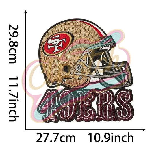 San Francisco 49ERS sequins embroidery patches - Clpatch