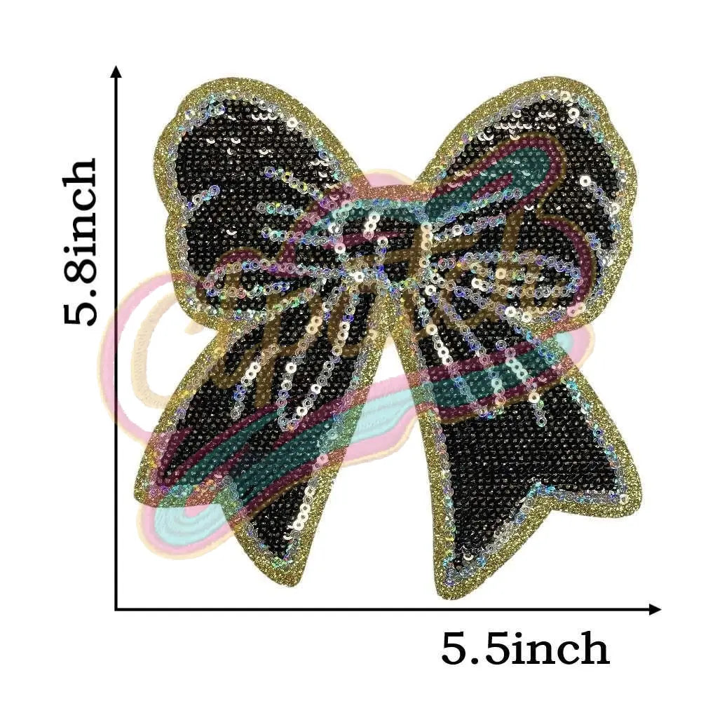Sequins bow embroidery patches for shirt - Clpatch