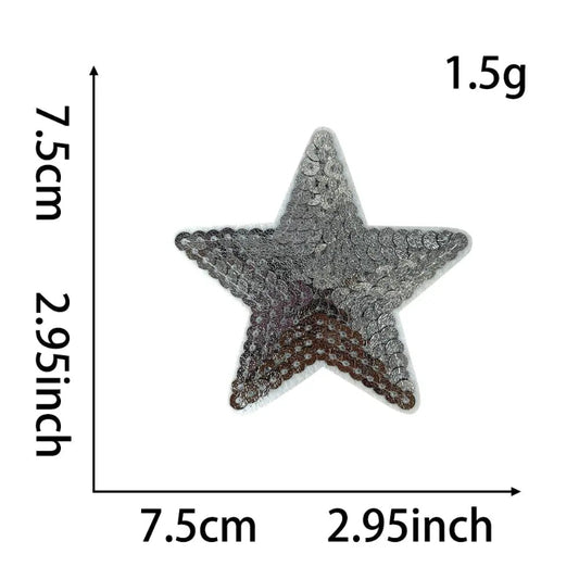 Sliver Star Sequin Embroidered Patch Clpatch huge range of embroidery patch