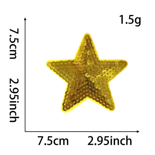 Yellow Star Sequin Embroidered Patch Clpatch huge range of embroidery patch
