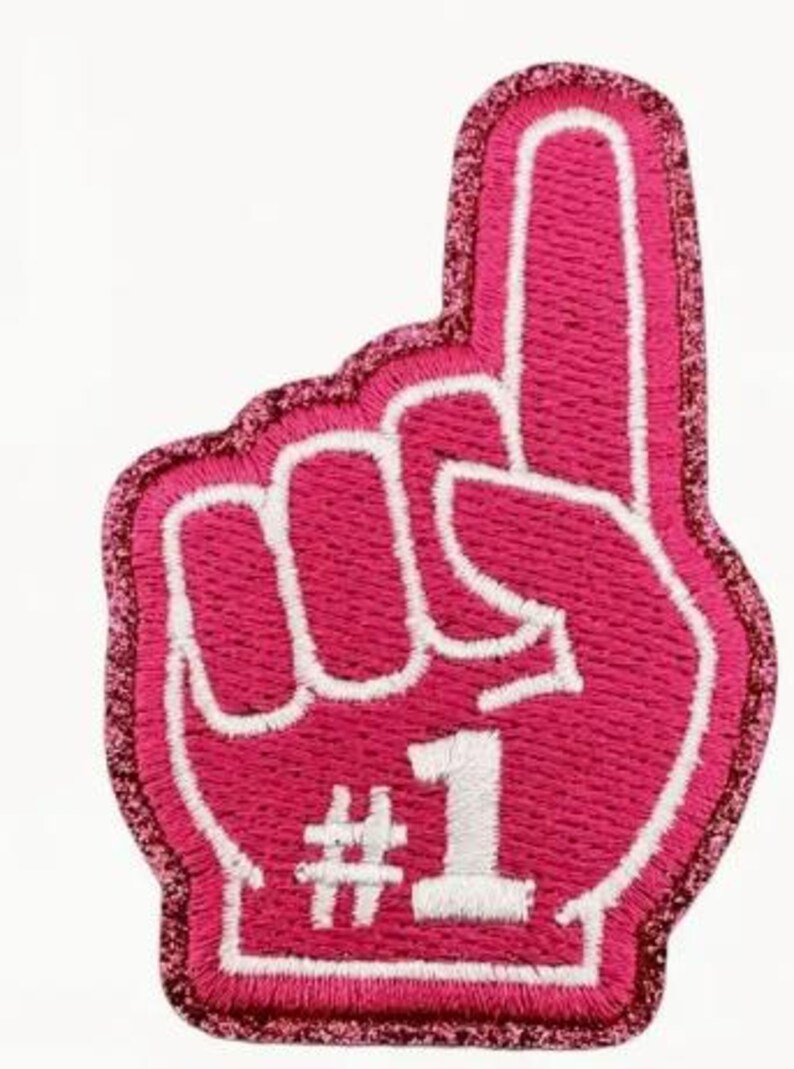 Sports #1 Finger Embroidered Iron-On Patches with Glitter