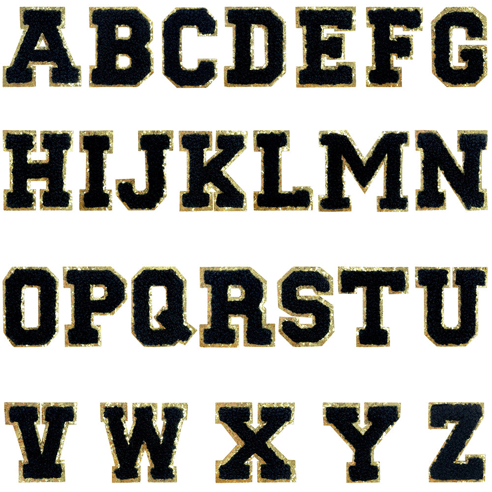 26 Pcs Self Adhesive Letter Patches, Preppy Chenille Alphabet Self-Stick Patches