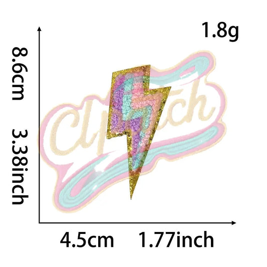 10 pcs Multicolored shiner adhesive patches with gold border - Clpatch