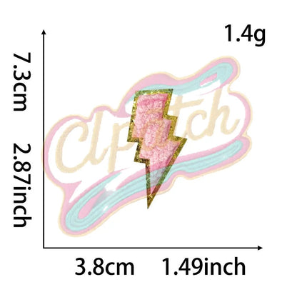 10 pcs Multicolored shiner adhesive patches with gold border - Clpatch